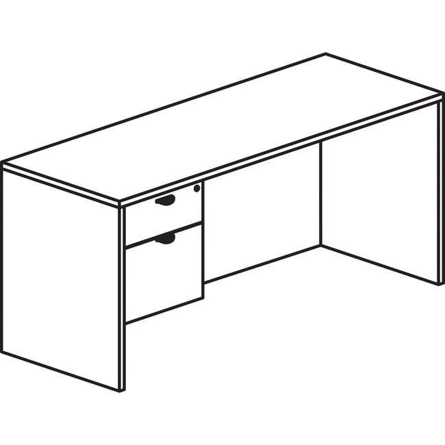 Lorell Desk 30X66 Left 3/4 Ped Ge LLRPD3066QLGE