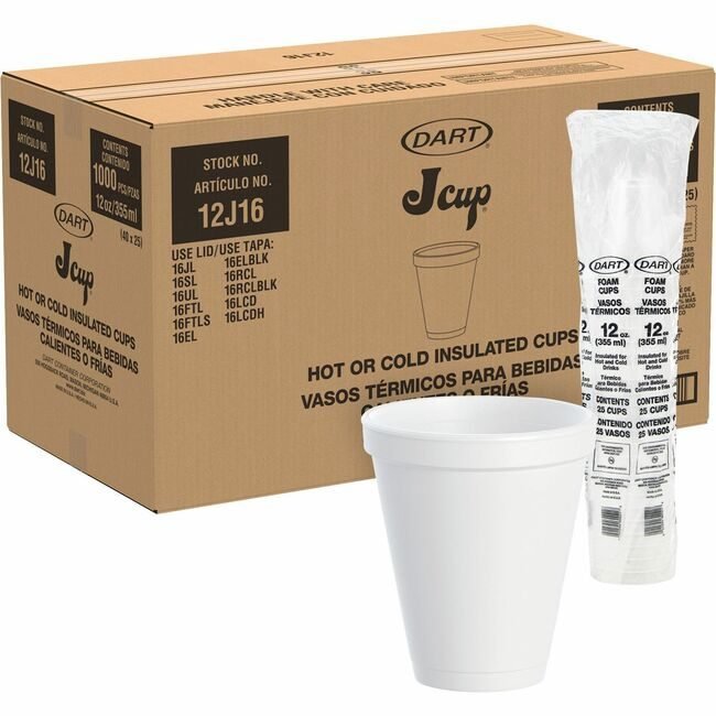 Dart Container Corporation Cup Foam 12 OZ White DCC12J16