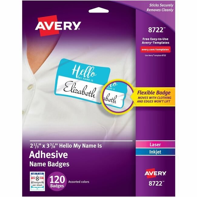 Avery Products Corporation Tag "Hello" Rem Assorted 120 Pack AVE08722