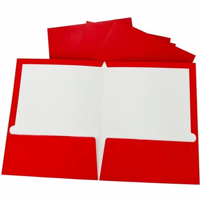 Business Source Folder 2POCKET Laminated Red BSN44426