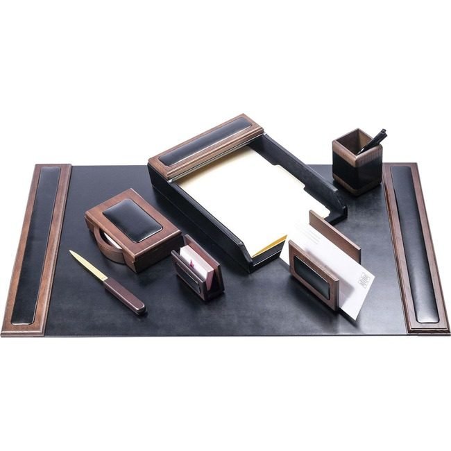 Dacasso Dsk St Walnut Lthr 7PC DACD8404