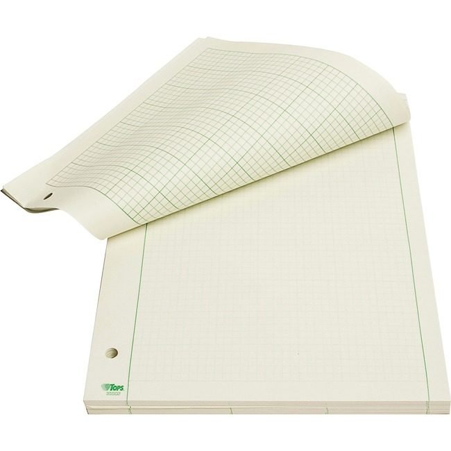 TOPS Products Pad Engnr 8.5X11 3HP Green TOP35502