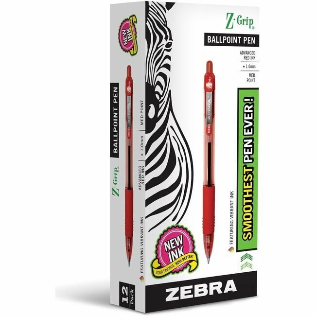 Zebra Pen Corporation Z-Grip Bp Rt 1.0MM Red ZEB22230