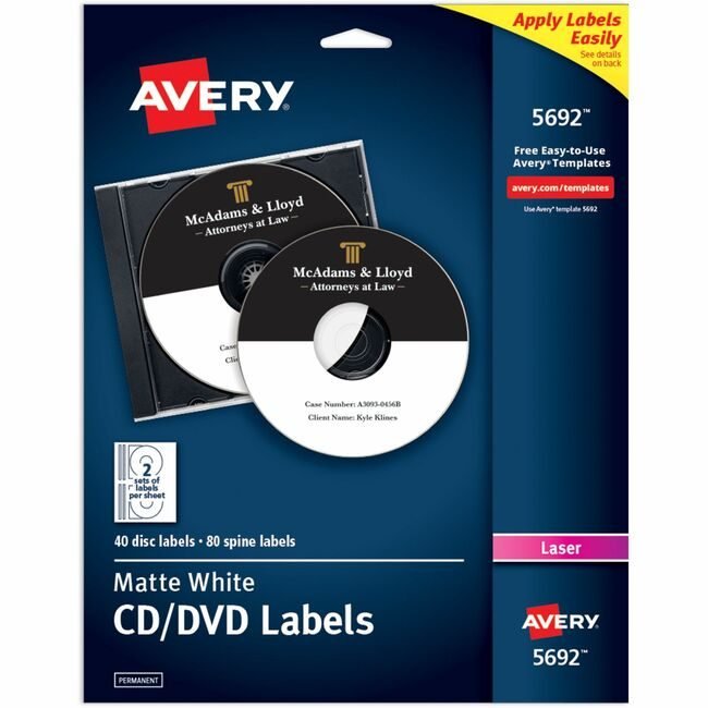 Avery Products Corporation Label Cd Laser We 40 Count AVE5692
