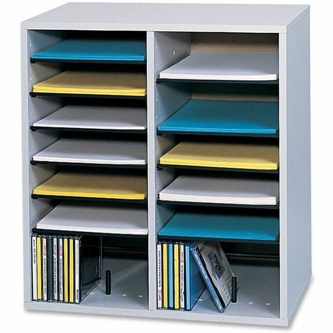 Safco Products Organizer ADJ.WOOD 16 COMP. SAF9422GR