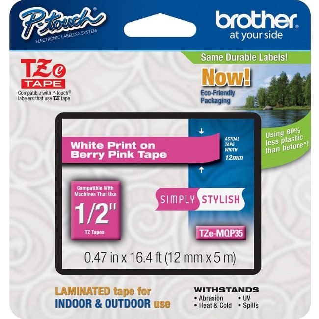 Brother International Tape Tze 12MM We/Berry Pk BRTTZEMQP35