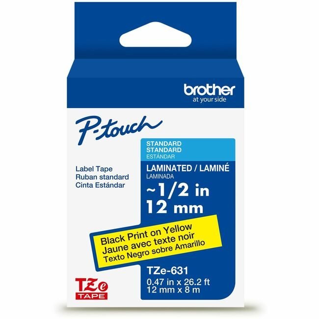 Brother International Cartridge Tape 1/2"BK/YW BRTTZE631G