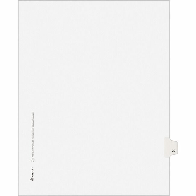 Avery Products Corporation Dividers Index Sidetab 20 AVE01020