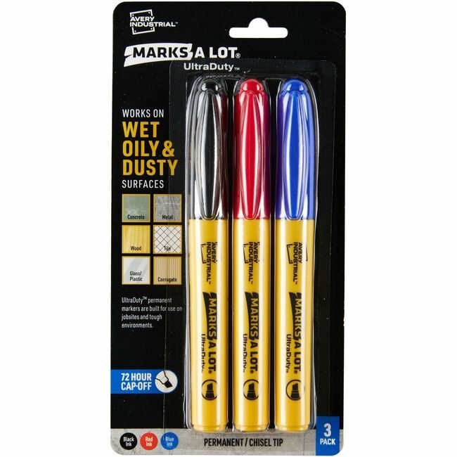 Avery Products Corporation Marker Chiseltip Assorted 3 Pack AVE29864