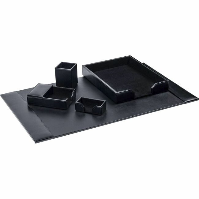 Dacasso Dsk St Bnd Lthr Black 5PC DACD1402