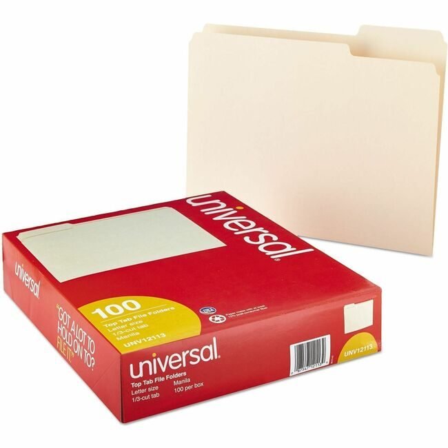 Universal Office Products Folder Mla 1/3 CT Letter 100 UNV12113