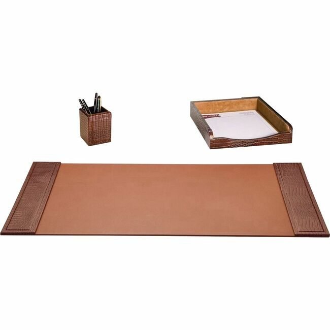 Dacasso Dsk St Lthr Crocemb Bn 3PC DACD2037