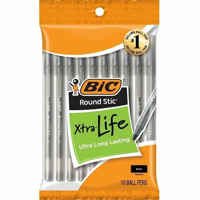 BIC Corporation Pen Rnd Stic 10 Pack Black BICGSMP101BK