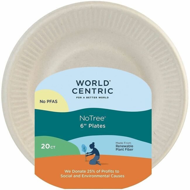 World Centric Plate Fbr Rip 6" Natural 20 Pack WORPLRTSCU6