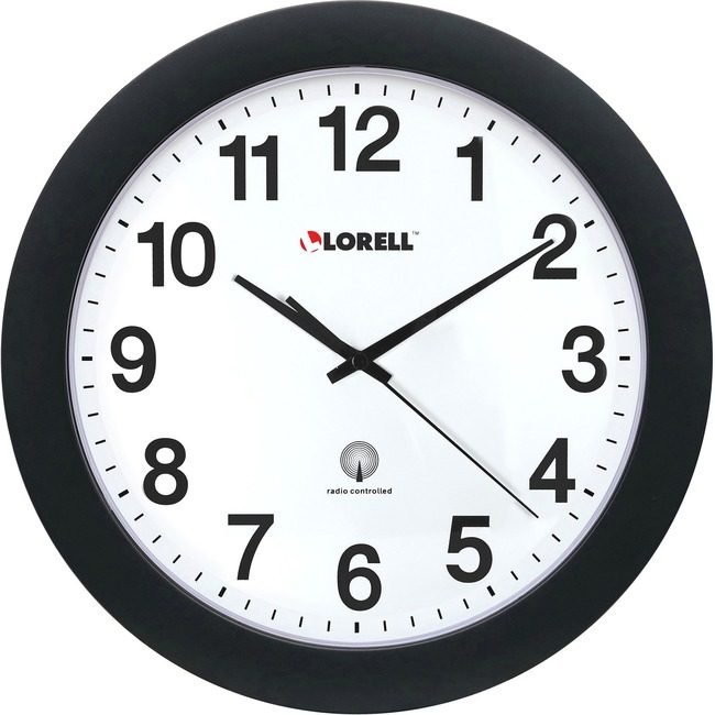Lorell Clock Wall 12" Black LLR60997