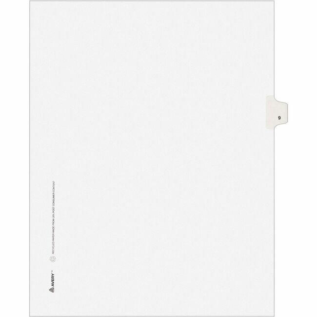 Avery Products Corporation Dividers Index Sidetab 9 AVE11919