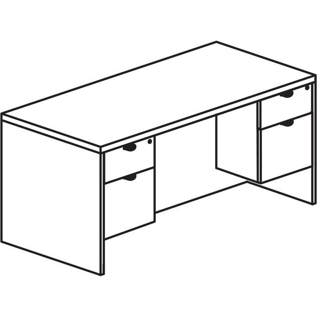 Lorell Desk 3/4 Double Ped 30X60 Ge LLRPD3060QDPGE