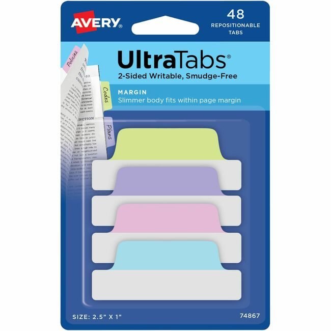 Avery Products Corporation Tabs Repos 2.5X1 Pstl 48 Pack AVE74867