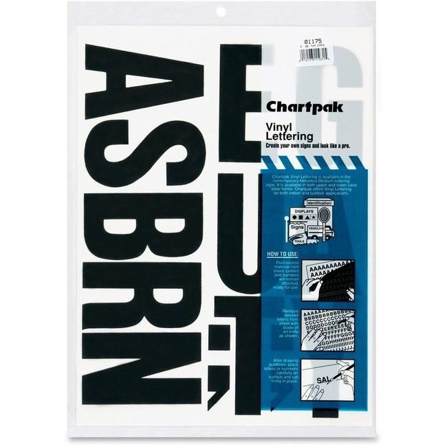 Chartpak Letters Vinyl 4" Black CHA01175