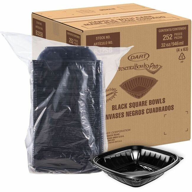 Dart Container Corporation Bowl Plastic Pp 32 OZ Black DCCB32SBCT