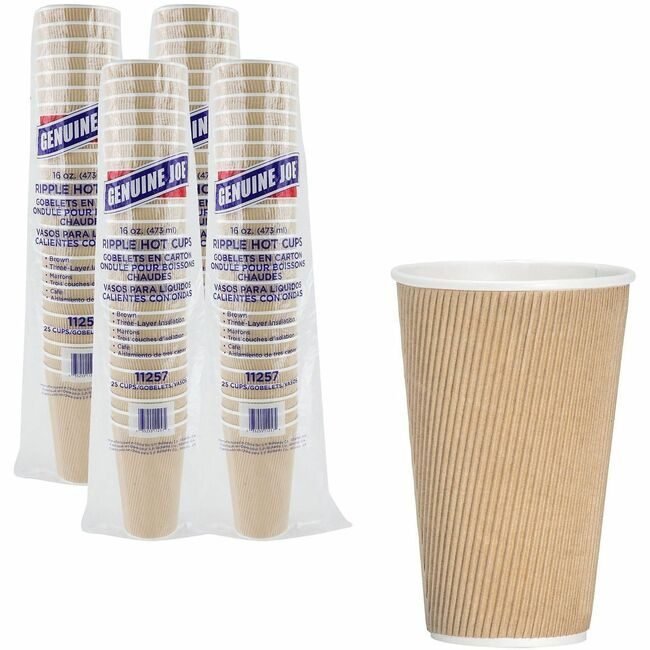 Genuine Joe Cup Ripple Hot 16OZ GJO11257CT