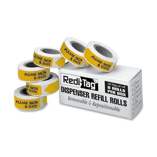 Redi-Tag Flags Please Sign & Date Yw RTG91032