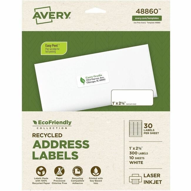 Avery Products Corporation Label Eco Dt We 30UP AVE48860