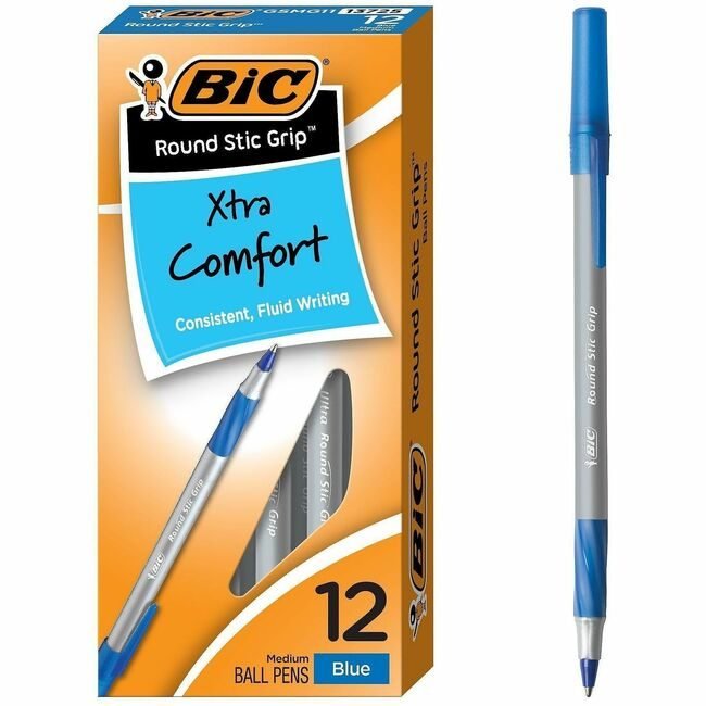 BIC Corporation Pen Roundstic Grip Medium Be BICGSMG11-BE