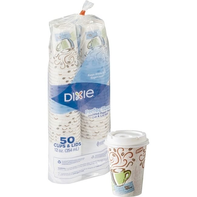 Georgia-Pacific Dixie Cup Paper Hot 12OZ W/Lids DXE5342COMBO6