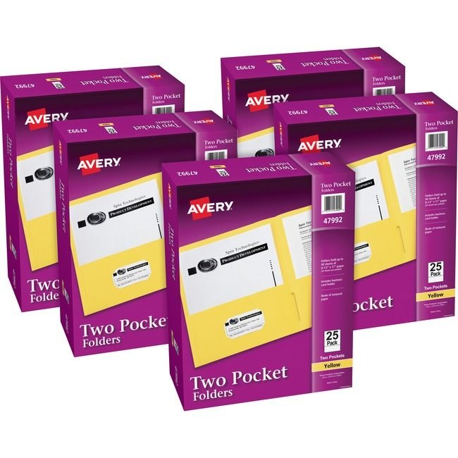 Avery Products Corporation Folder 2-POCKET Letter Yw AVE47992CT