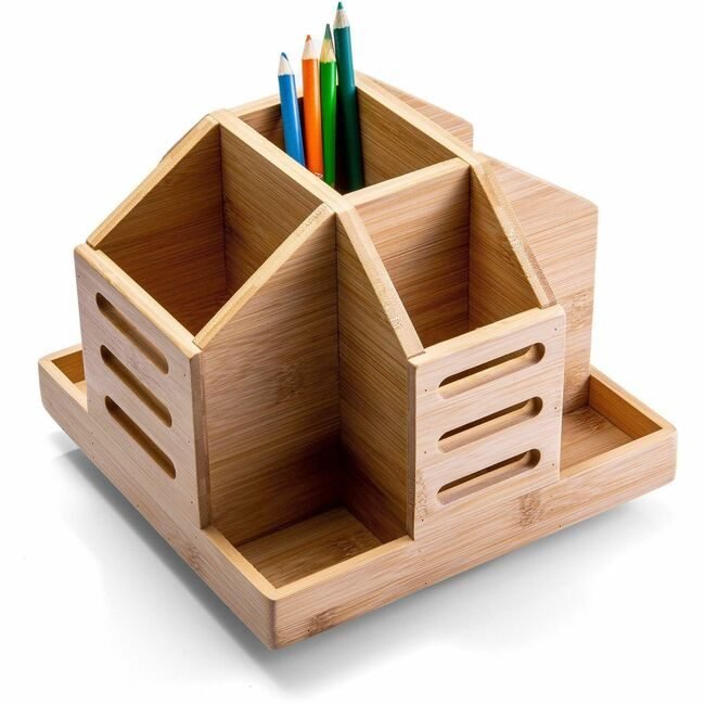 Officemate Organizer Rotary Bamboo OIC71007