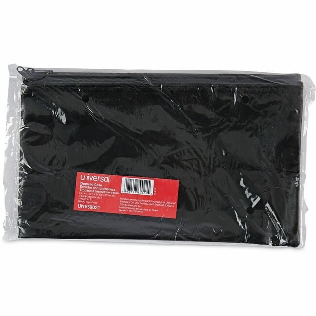 Universal Office Products Wallet Zippered 2/PK Black UNV69021
