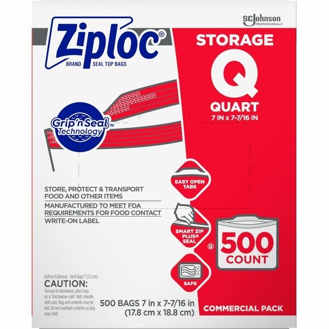 SC Johnson Professional Bags Storage Quart Ziploc SJN364899