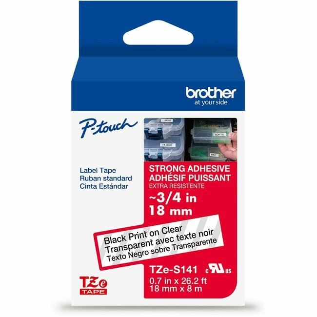 Brother International Tape Indust 3/4"-BK/CL BRTTZES141G