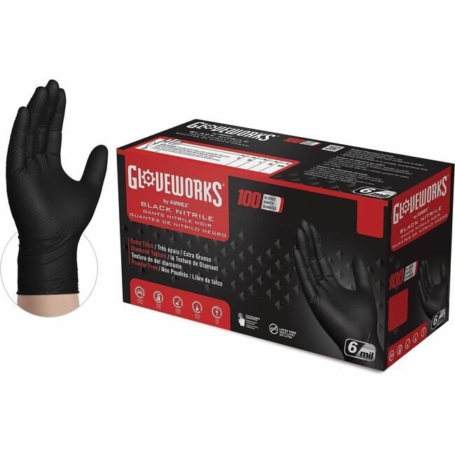 AMMEX Glv Rdt Blk Nitrile Pf Xxl AMXGWBN49100