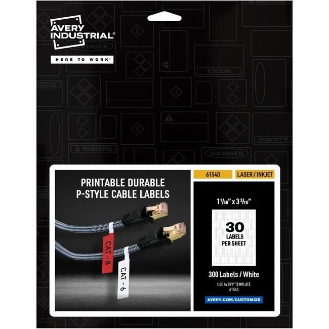 Avery Products Corporation Label Cable P-Style 1.X3.3 AVE61540