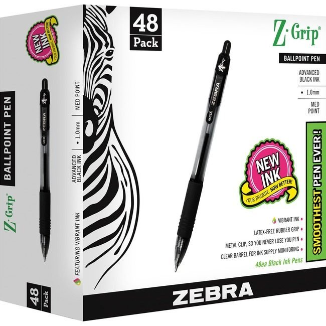 Zebra Pen Corporation Zgrip Bp Rt 1.0 Black 48 Pack ZEB22148