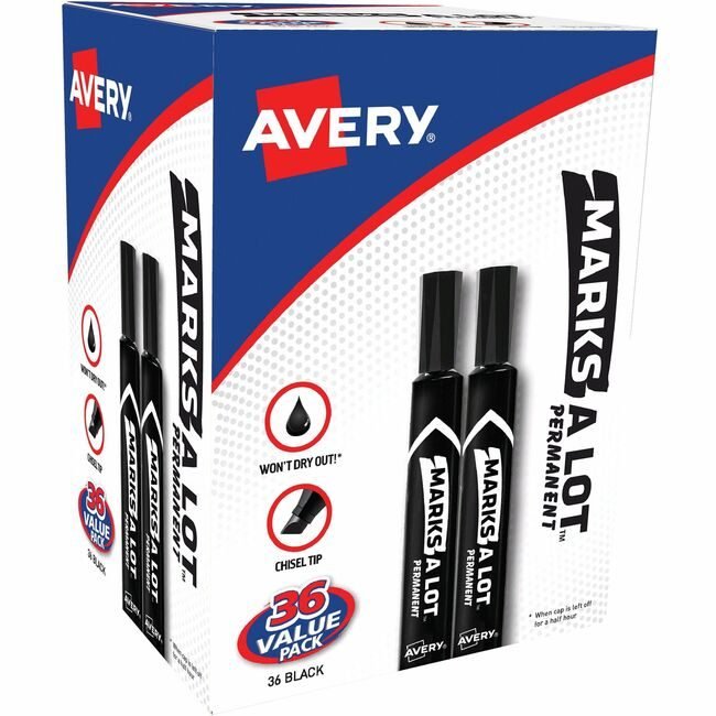 Avery Products Corporation Marker Permanent Black 36 Count AVE98206