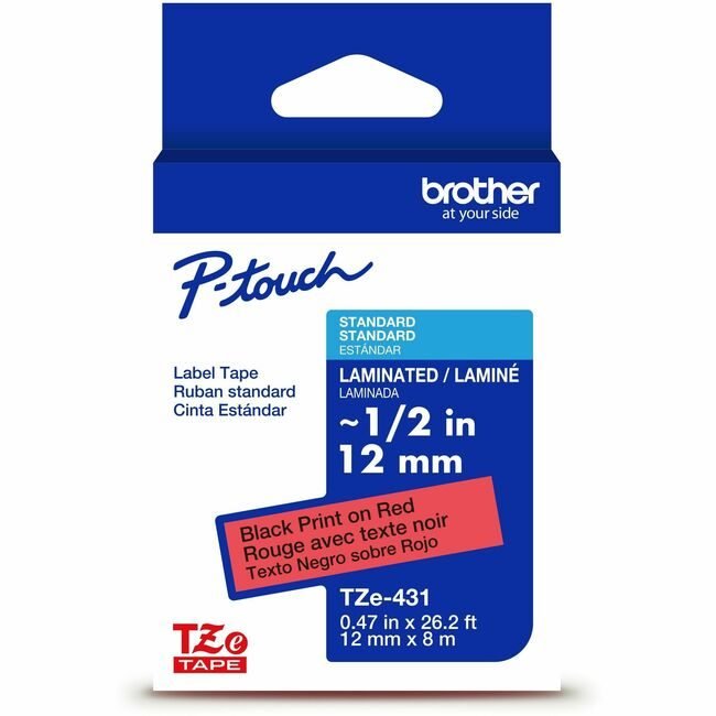 Brother International Cartridge Tape 1/2" Bk/Rd BRTTZE431G