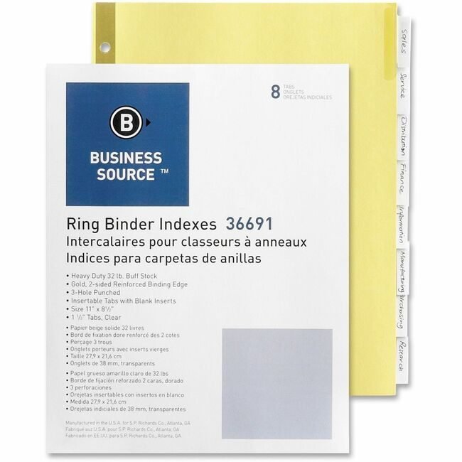 Business Source Divider Insert 8-TAB Clear BSN36691