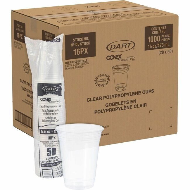 Dart Container Corporation Solo Cup Plastic Clear 16OZ SCC16PX