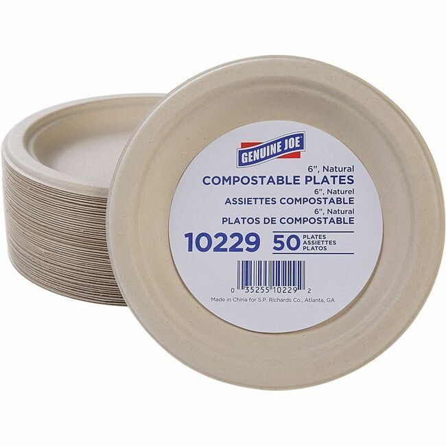 Genuine Joe Plate Compostable 6 INCH GJO10229