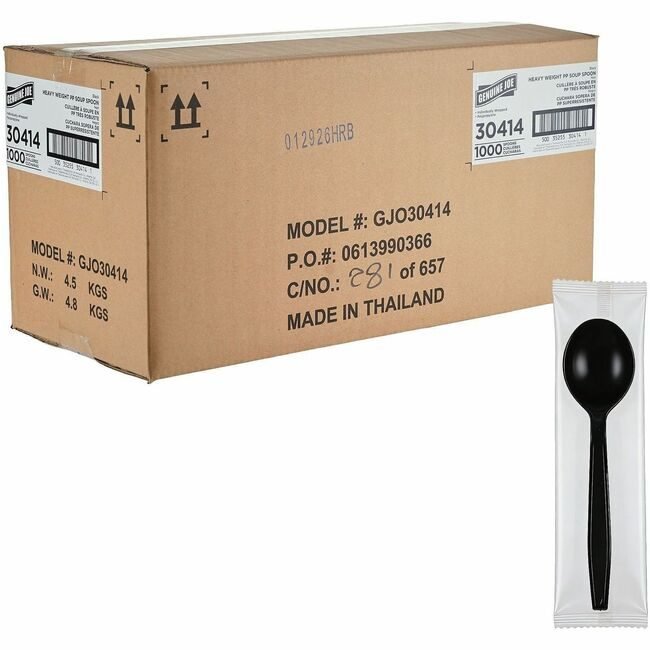 Genuine Joe Spoon Soup Hw Pp Black Iw GJO30414