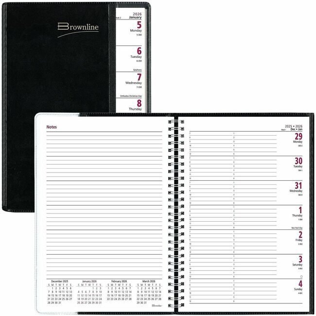 Dominion Blueline, Inc. Schneider Vizz Wkly Plnr 8X7 Pre-Vu Black REDCB920BLK