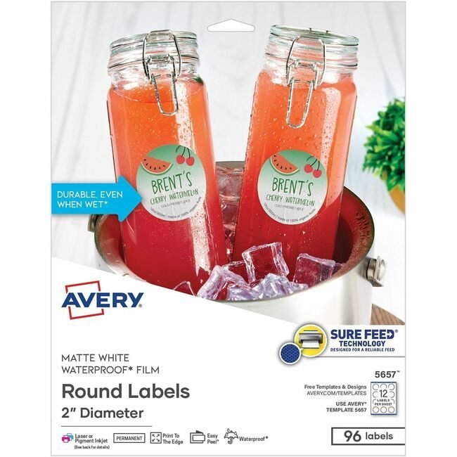 Avery Products Corporation Labels Round Wtrproof 2IN AVE05657