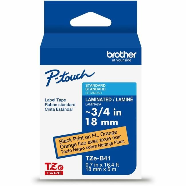 Brother International Tape Label 3/4" Bk/Flor BRTTZEB41G