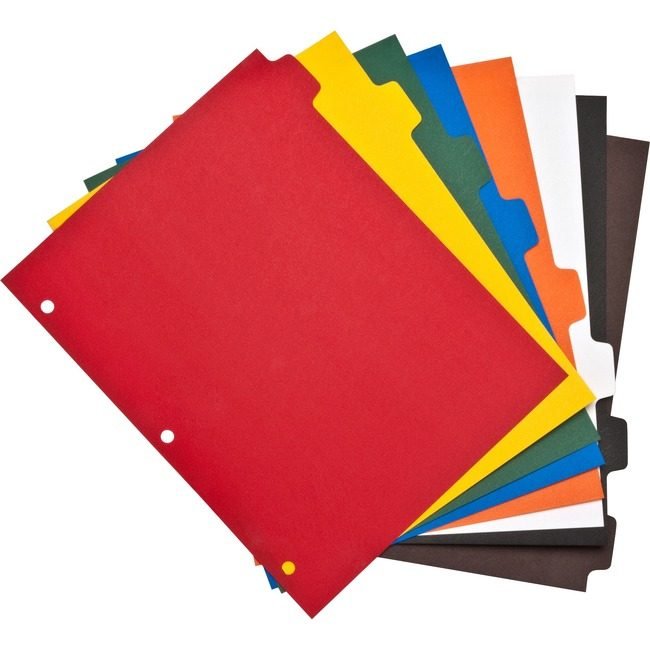 Business Source Dividers Plastic 8TAB Multi BSN01810