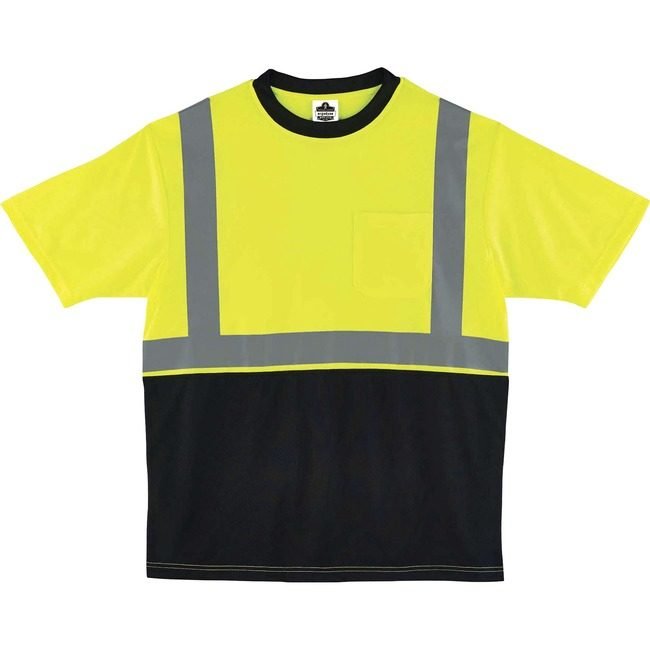 Ergodyne T-Shirt Black Front 5X Lime EGO22509