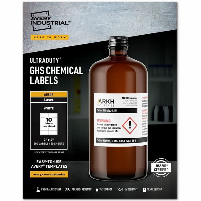 Avery Products Corporation Label Ghs Chemical 2X4 We AVE60505
