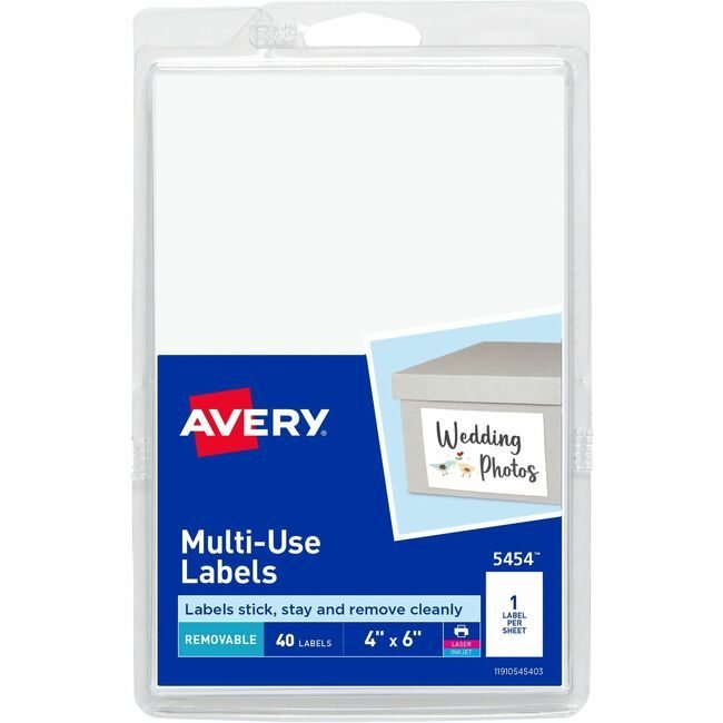 Avery Products Corporation Label Removeable 4X6 We 40 AVE05454